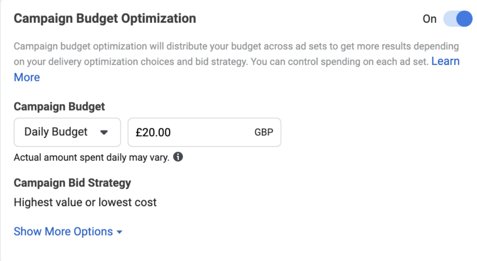 facebook campaign budget optimisation