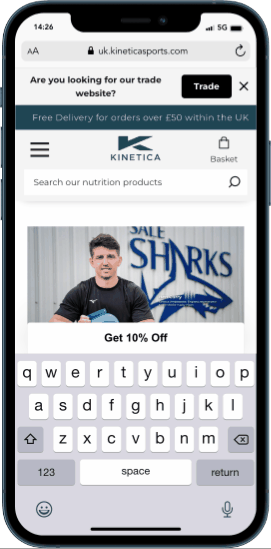 Kinetica Sports Website Mobile