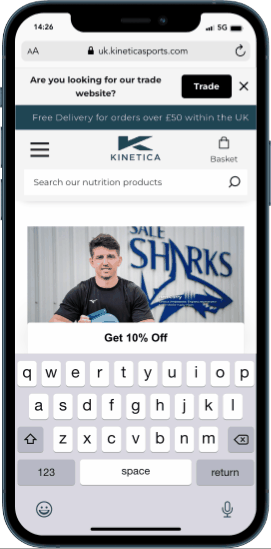 Kinetica Sports Website Mobile