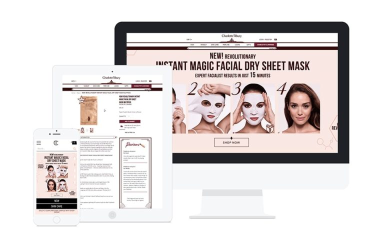 Charlotte Tilbury Website on Various Devices