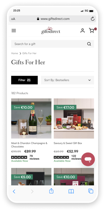 Gifts Direct Website Mobile - Five