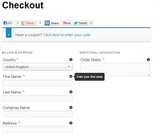 8 - Tooltips for customers in checkout page in WooCommerce store